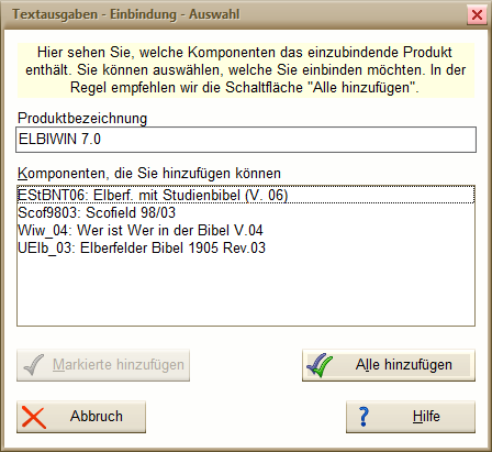 CD-ROM &quot;Elbiwin 7.0&quot; (KEIN Update) - von den hier angebotenen Textausgaben will ich eigentlich keine haben