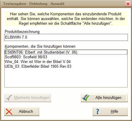 CD-ROM "Elbiwin 7.0" (KEIN Update) - von den hier angebotenen Textausgaben will ich eigentlich keine haben
